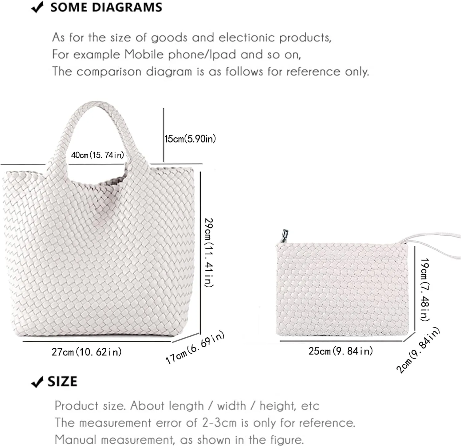 JINMANXUE Fashion Woven Bag Shopper Bag Travel Handbags and Purses Women Tote Bag Large Capacity Shoulder Bags
