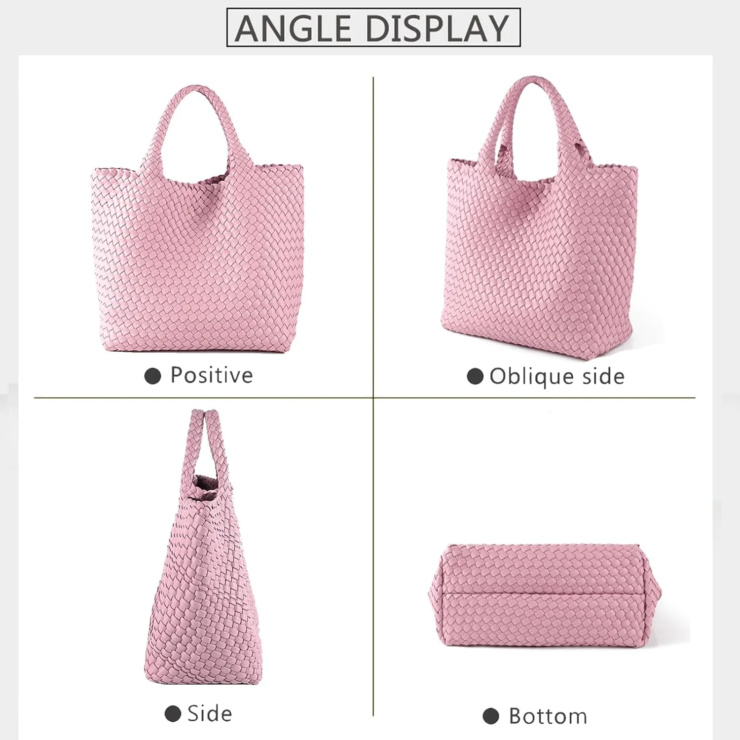 JINMANXUE Fashion Woven Bag Shopper Bag Travel Handbags and Purses Women Tote Bag Large Capacity Shoulder Bags