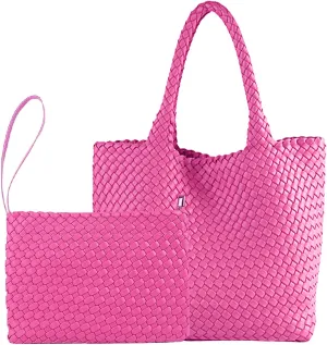 JINMANXUE Fashion Woven Bag Shopper Bag Travel Handbags and Purses Women Tote Bag Large Capacity Shoulder Bags