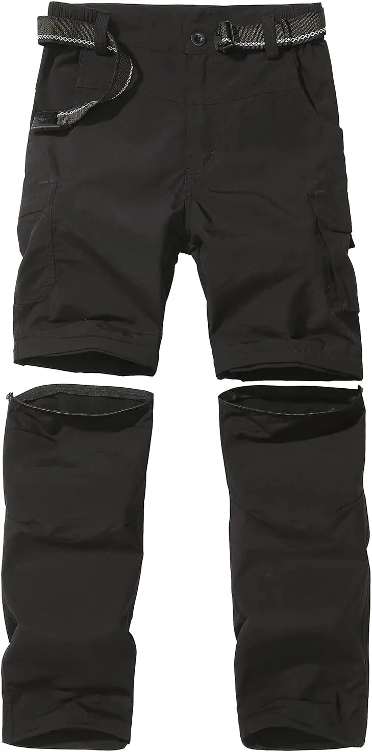 JOMLUN Boy’s Scout Pants Convertible Hiking Quick Dry Zip Off Pants Outdoor Climbing Casual Trouser Kids Youth Cargo Pants