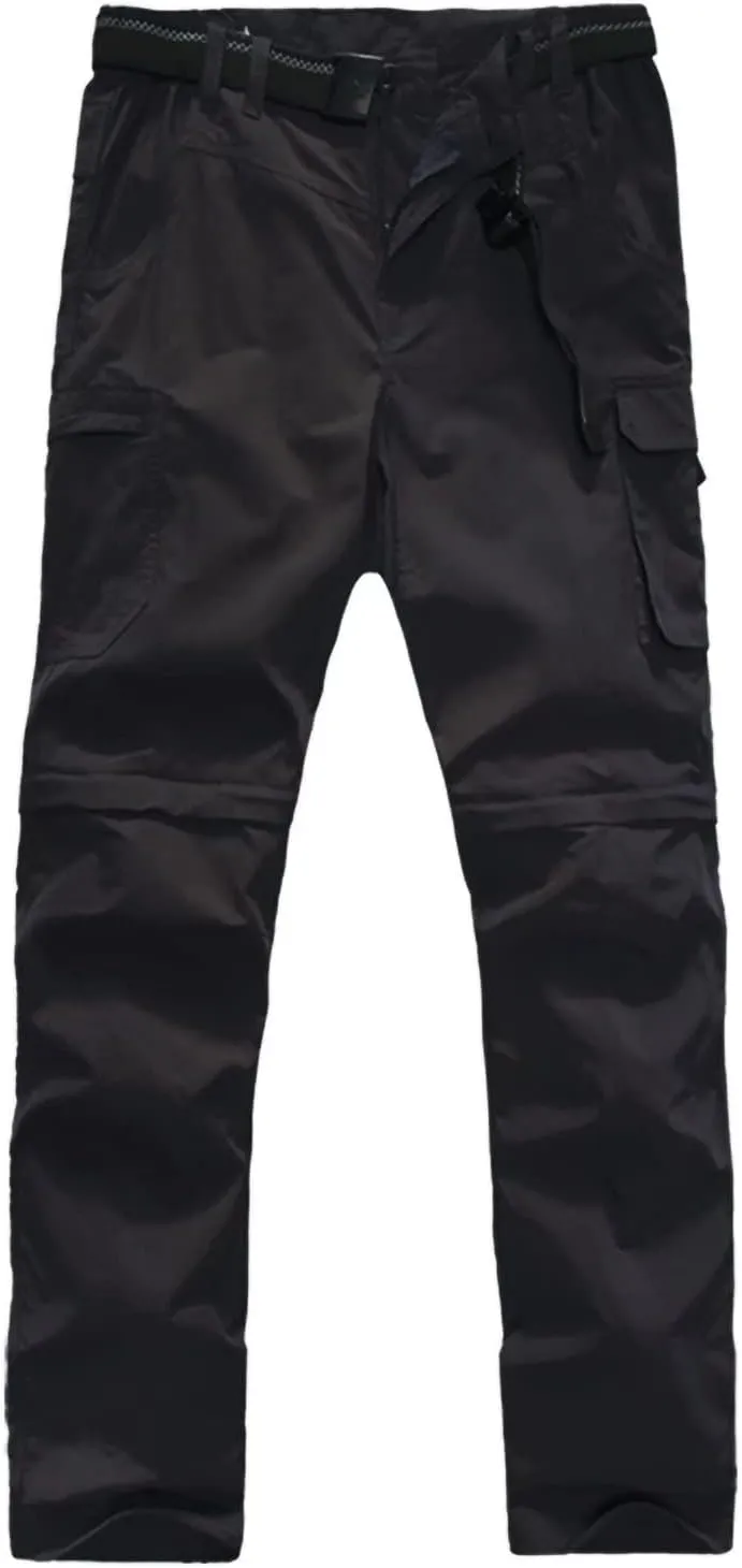 JOMLUN Boy’s Scout Pants Convertible Hiking Quick Dry Zip Off Pants Outdoor Climbing Casual Trouser Kids Youth Cargo Pants