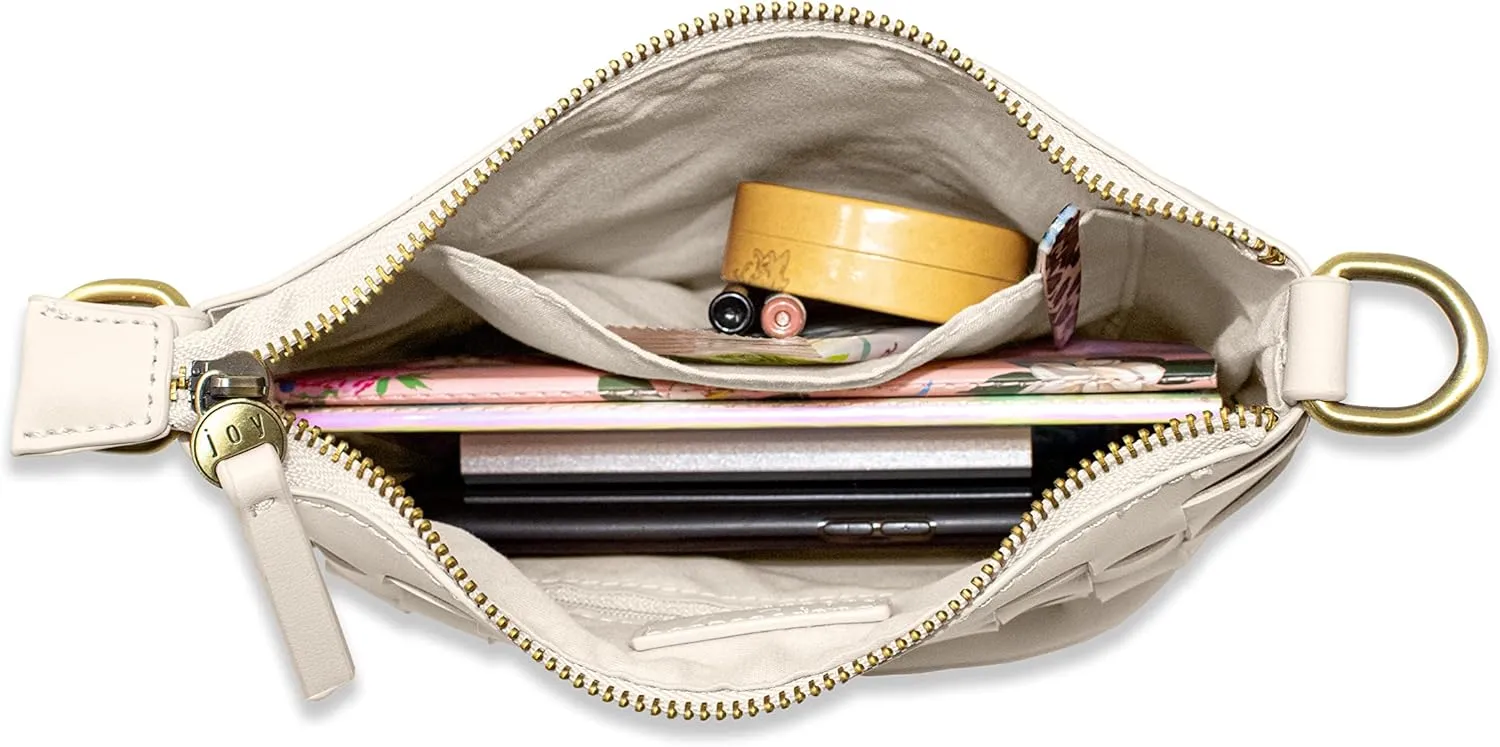 Joy Susan Maci Woven Crossbody: Vegan Bag