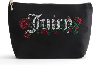 Juicy Couture Black Terry Velour Top Zip Bag