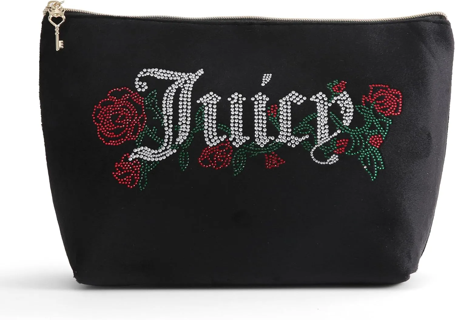 Juicy Couture Black Terry Velour Top Zip Bag