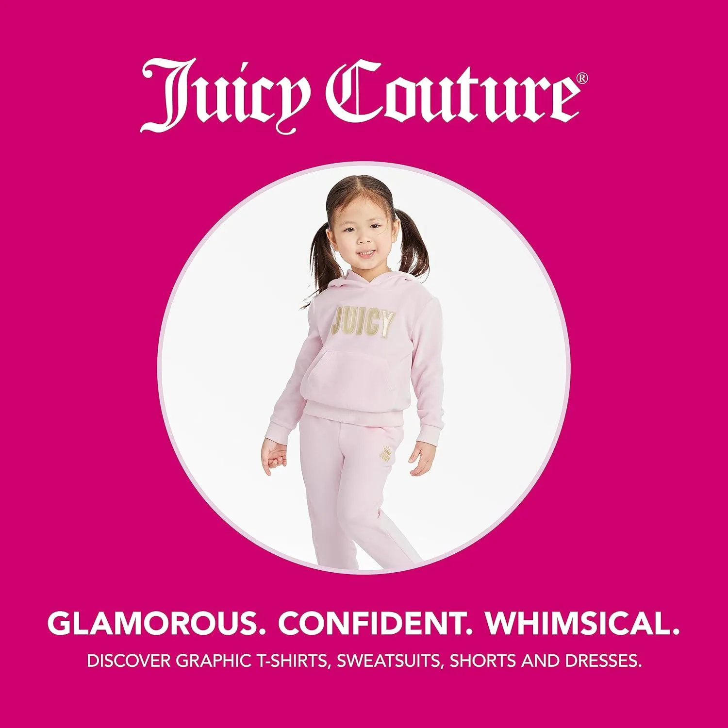 Juicy Couture Girls' Long Sleeve Plush Velour Full Zip Hoodie Sweatshirt with Front Pockets