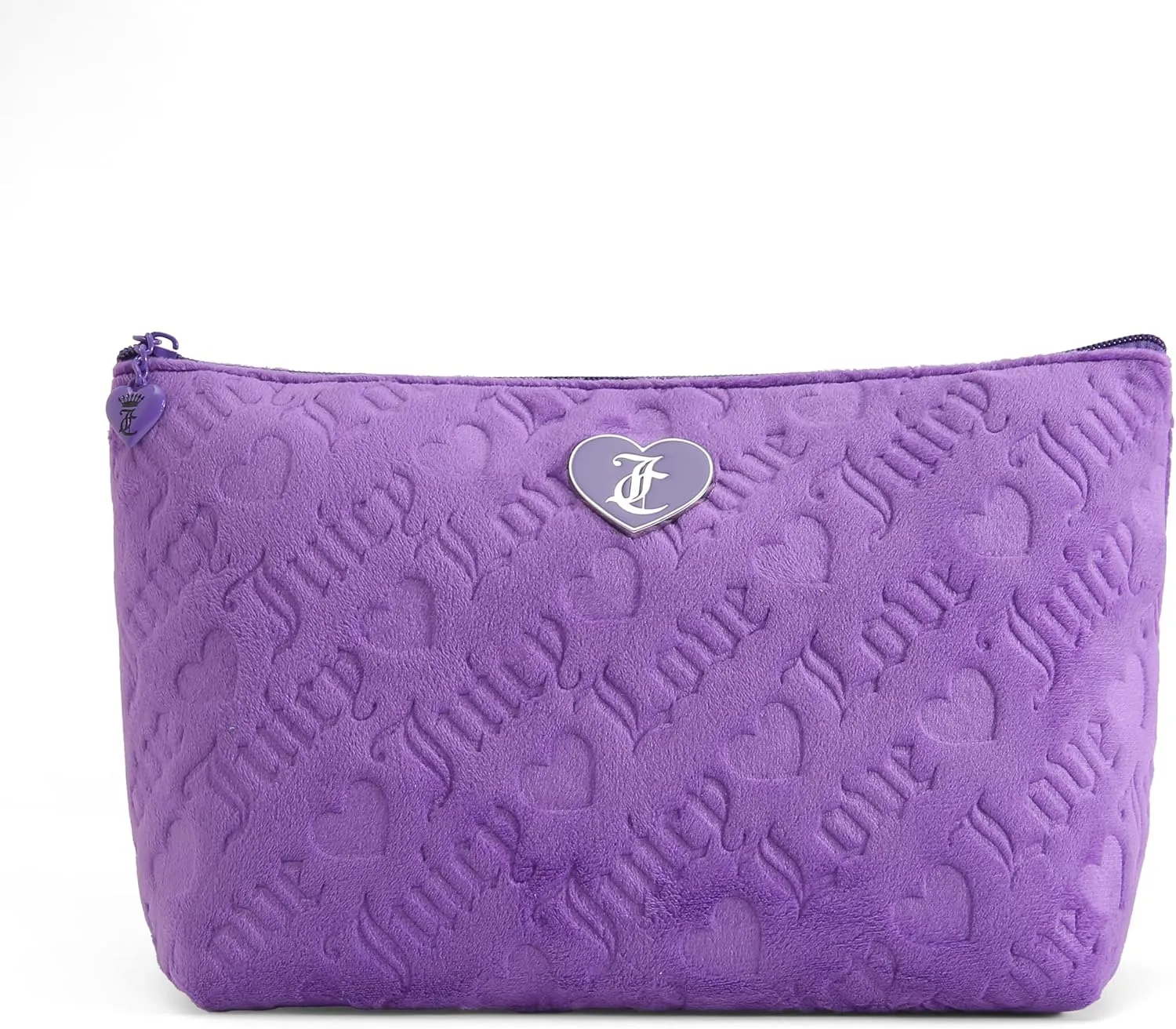 Juicy Couture Purple Pressed Terry Velour Top Zip Bag