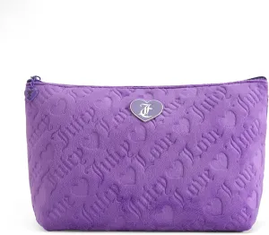 Juicy Couture Purple Pressed Terry Velour Top Zip Bag