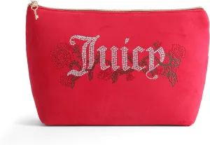 Juicy Couture Red And Green Terry Velour Top Zip Bag