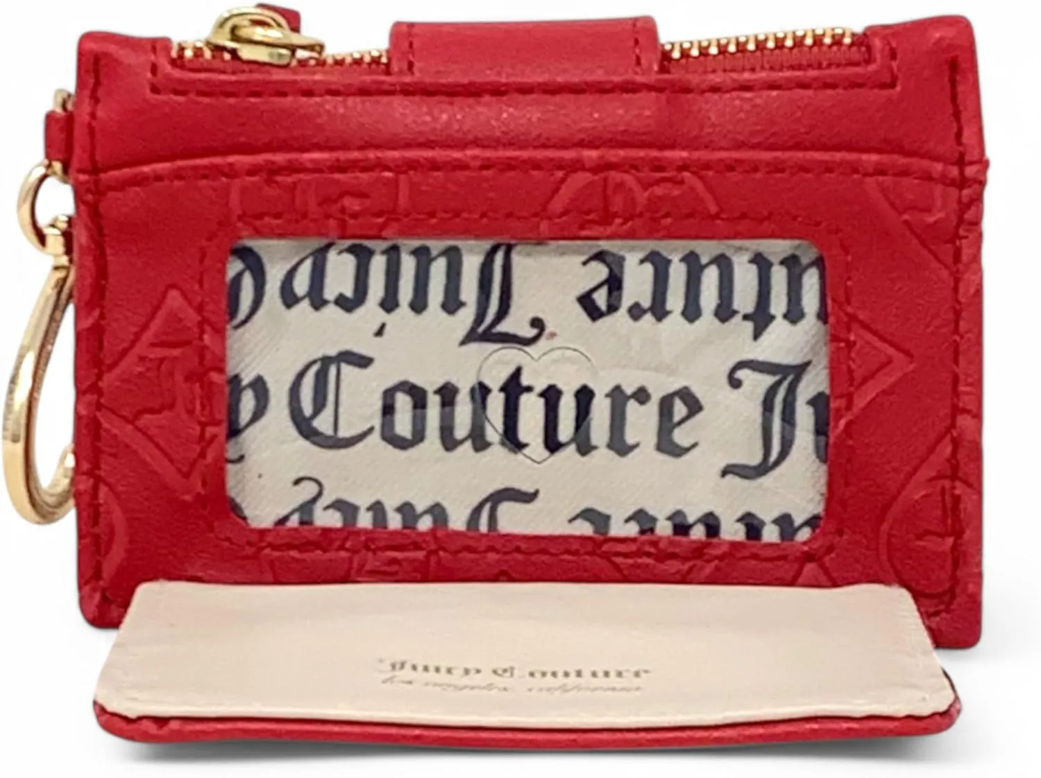 Juicy Couture Women's Tab Elongated Card Case with Keyring (Glitz Out Cool Red)
