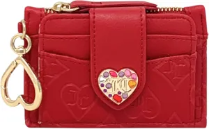 Juicy Couture Women's Tab Elongated Card Case with Keyring (Glitz Out Cool Red)