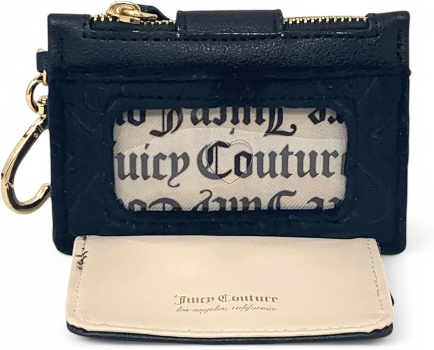 Juicy Couture Women's Tab Elongated Card Case with Keyring (Glitz Out Liquorice)