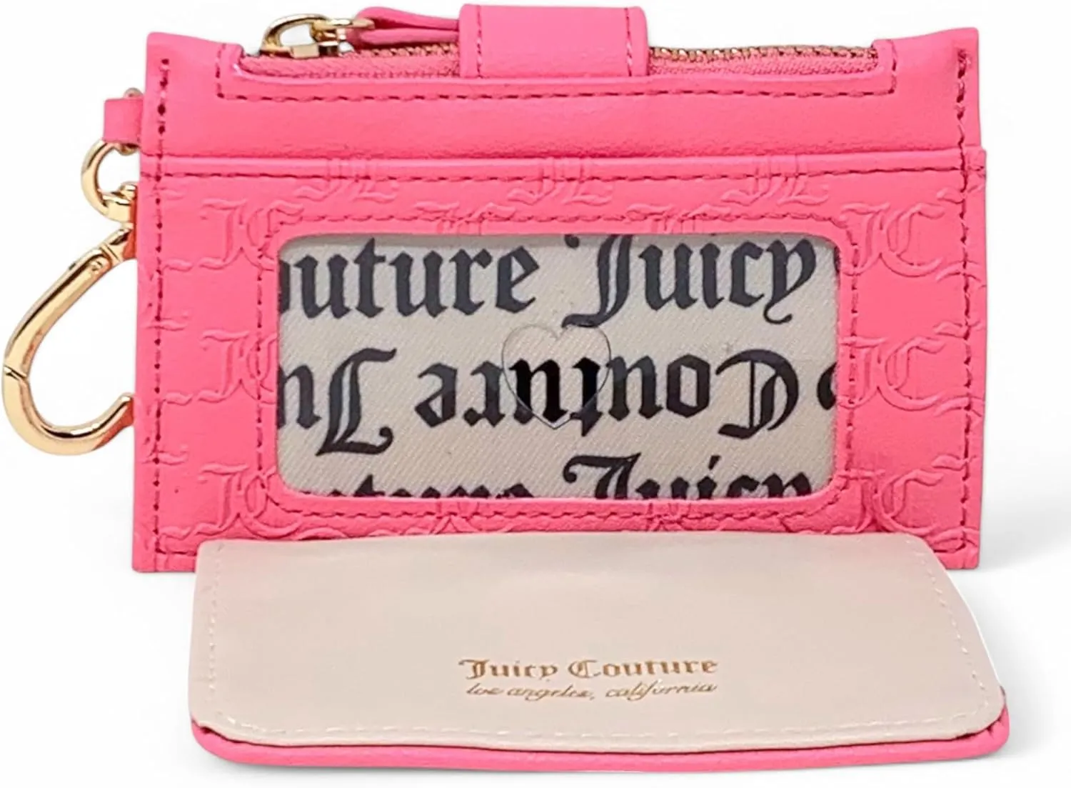 Juicy Couture Women's Tab Elongated Card Case with Keyring (That Bling Pink Lemonade)