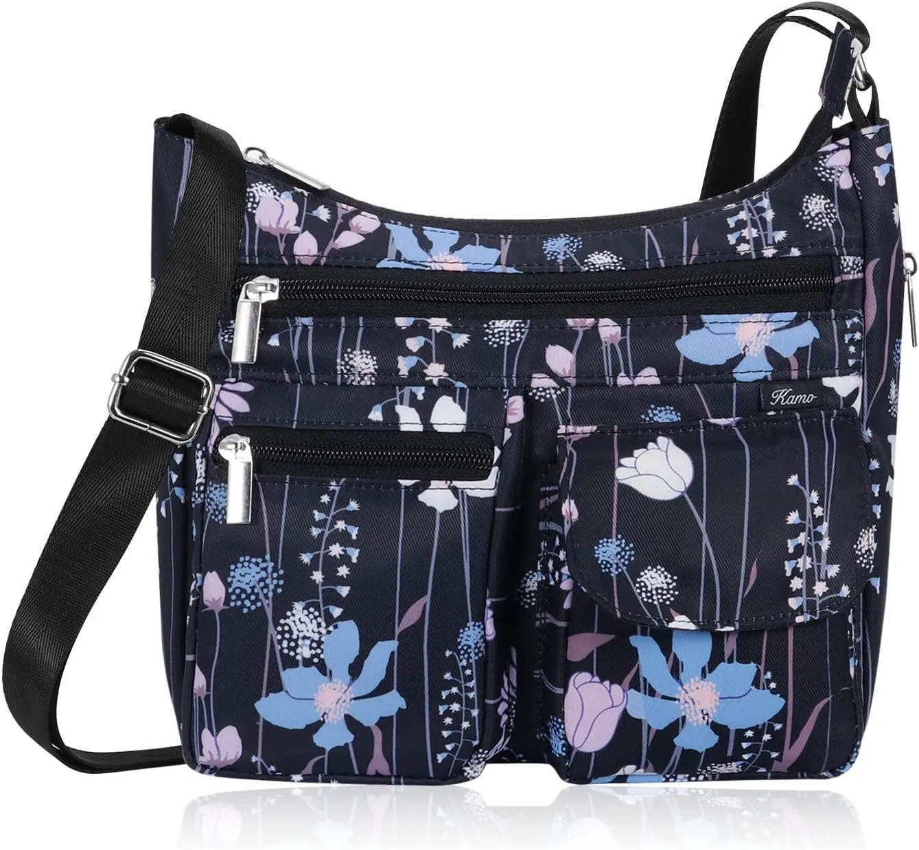 Kamo Crossbody for Women - Multi-pocket Shoulder Lightweight Messenger Casual Printed Purse Handbag Travel Bag