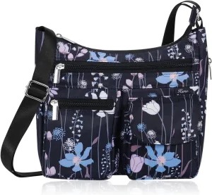 Kamo Crossbody for Women - Multi-pocket Shoulder Lightweight Messenger Casual Printed Purse Handbag Travel Bag