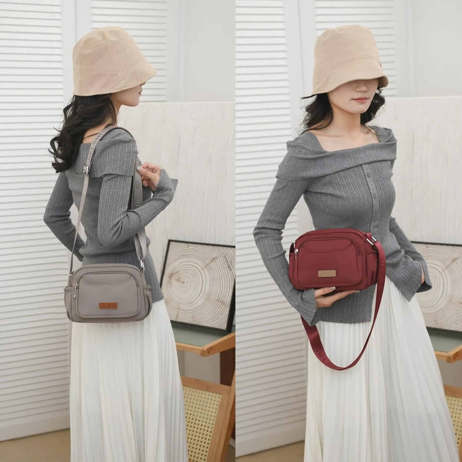 KARRESLY Crossbody Bags for Women Nylon Waterproof Shoulder Handbags Messenger Purses with Multiple Pockets