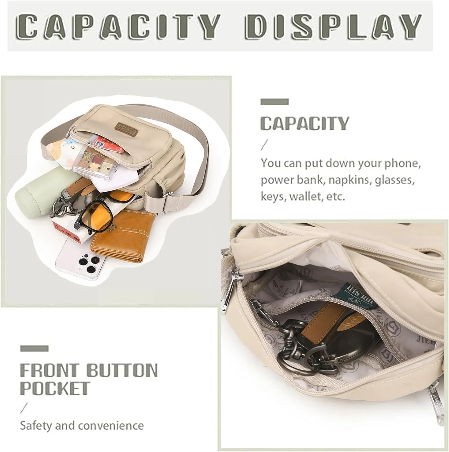 KARRESLY Crossbody Bags for Women Nylon Waterproof Shoulder Handbags Messenger Purses with Multiple Pockets
