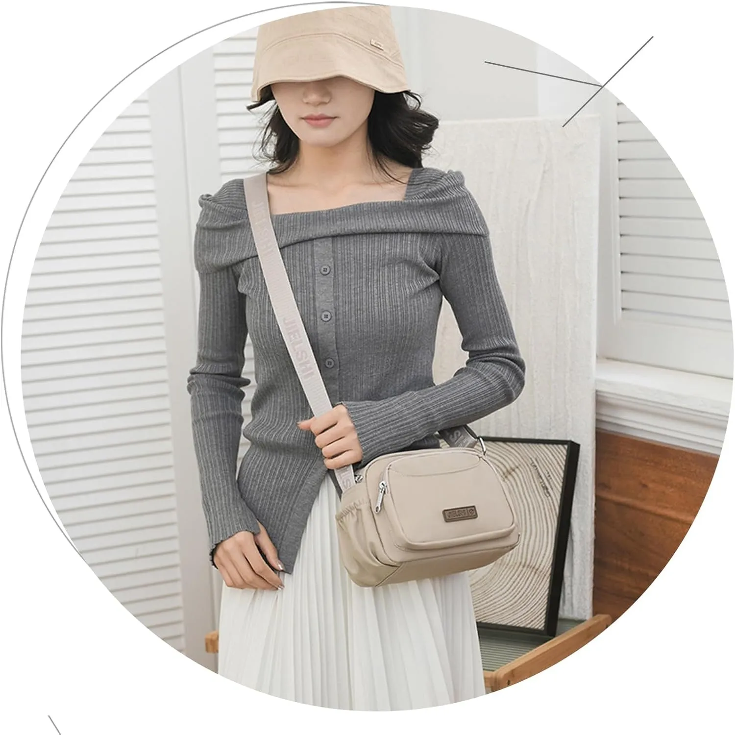 KARRESLY Crossbody Bags for Women Nylon Waterproof Shoulder Handbags Messenger Purses with Multiple Pockets