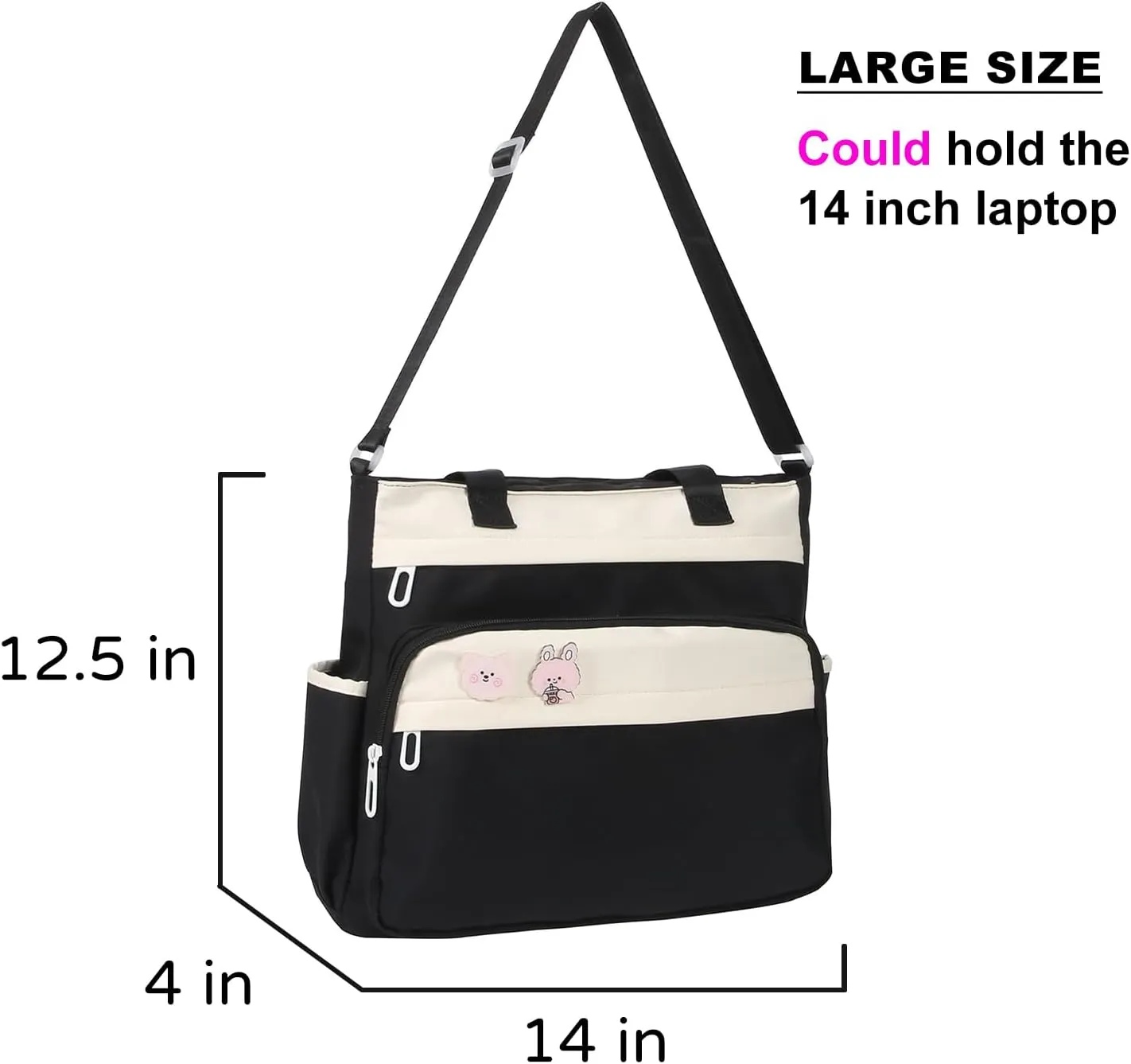 Kawaii Messenger Bag for Girls School Tote Bag