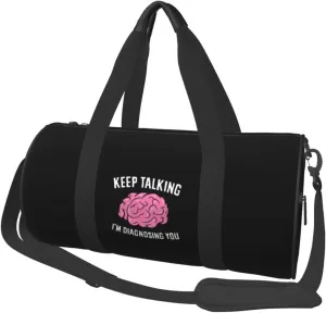 Keep Talking I'm Diagnosing You Convertible Garment Bag with Shoulder Strap, Carry on Garment Duffel Bag for Men Women - Rolling Foldable for Travel Luggage Bags (Black)