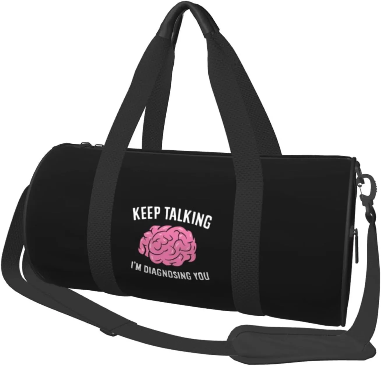 Keep Talking I'm Diagnosing You Convertible Garment Bag with Shoulder Strap, Carry on Garment Duffel Bag for Men Women - Rolling Foldable for Travel Luggage Bags (Black)