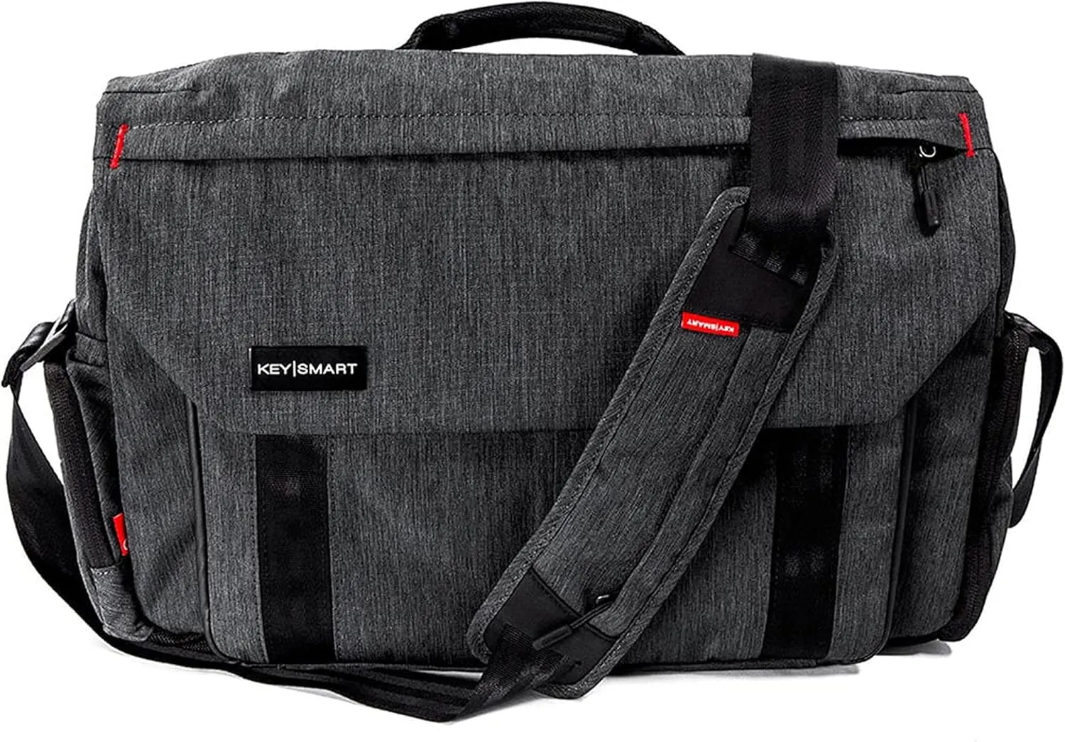 KeySmart Urban Union Hybrid Messenger Bag, 16in, Black, KS359-SLT
