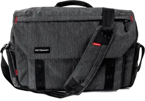 KeySmart Urban Union Hybrid Messenger Bag, 16in, Black, KS359-SLT