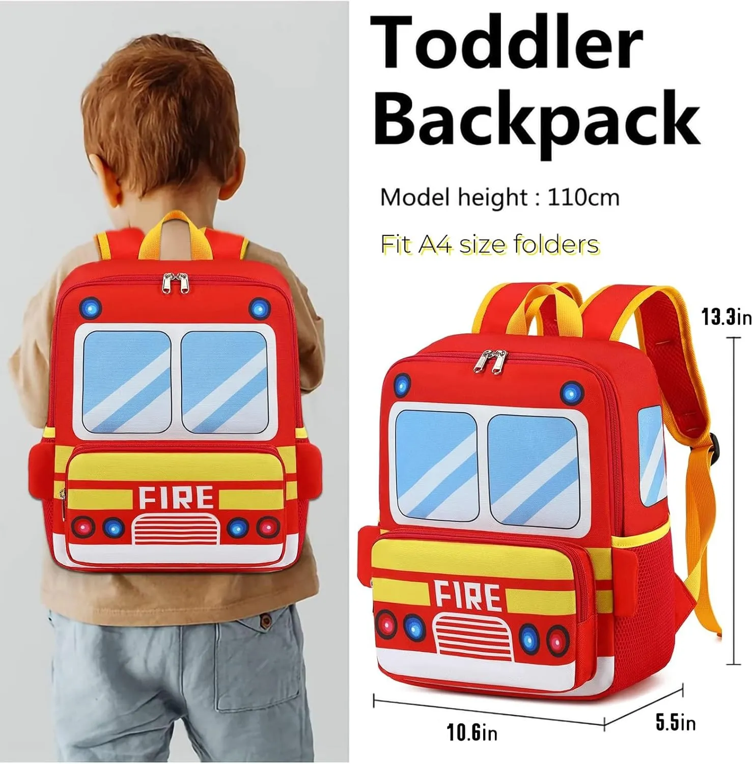 Kids Backpack for Boys Girls Preschool Bookbags 3D Cartoon Daycare Toddler Bags 13 inch 3-6 Years