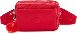 Kipling Womens Abanu Multi Bag, Lightweight, Adjustable Nylon Waist Pack With Multi-compartment Zip Pockets Covnertible Crossbody Bag, Red Rouge, Small US