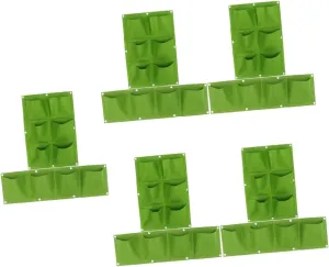 Kisangel 5sets Felt Cloth Wall-Mounted Planting Bag Hanging Plant Grow Bags Air Permeability for Vertical Garden Planter 2pcs*5