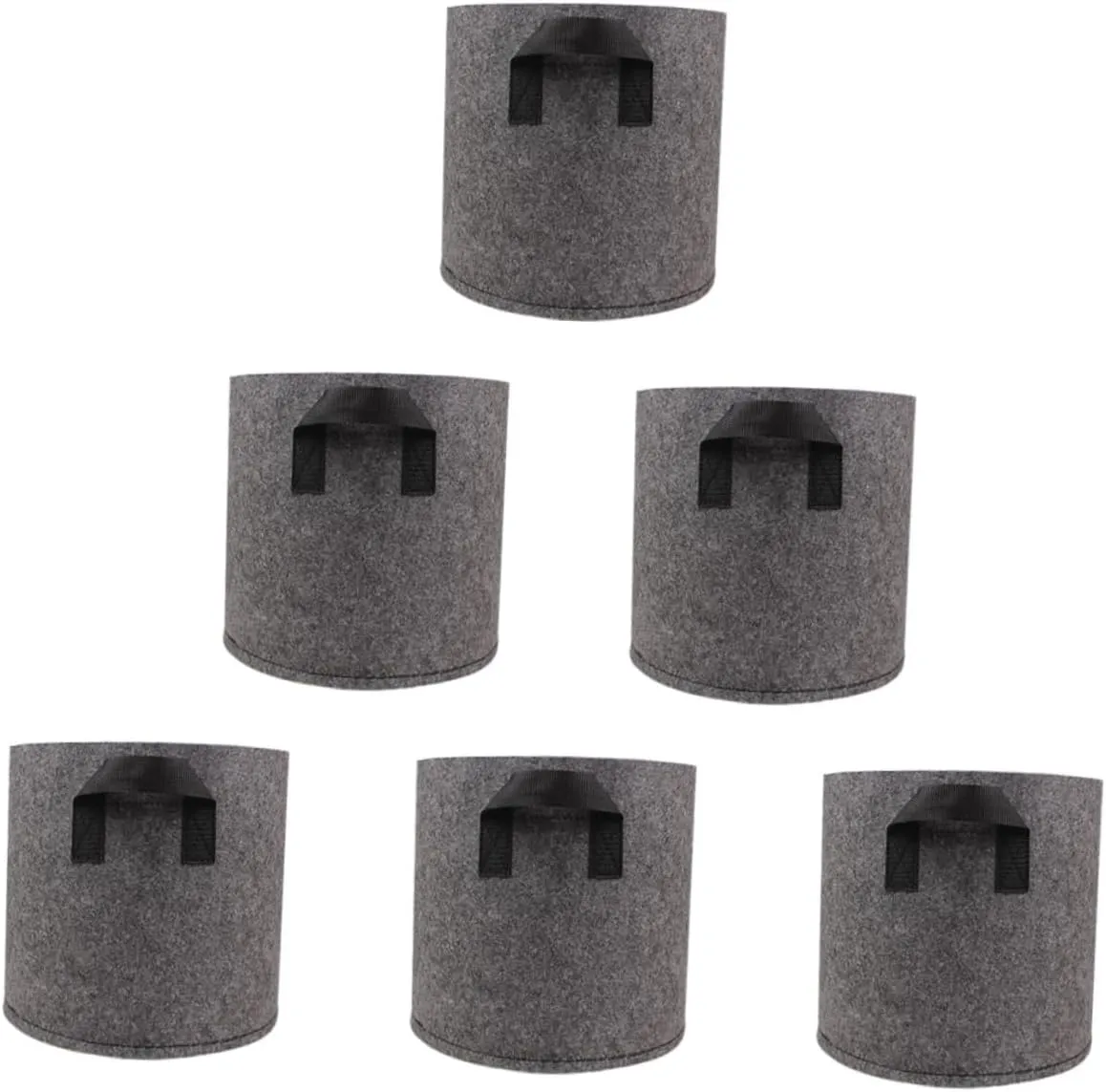 Kisangel Nursery Bags for Plants Drainage Air Permeability 6pcs 3 Gallon Non-Woven Plant Grow Bags