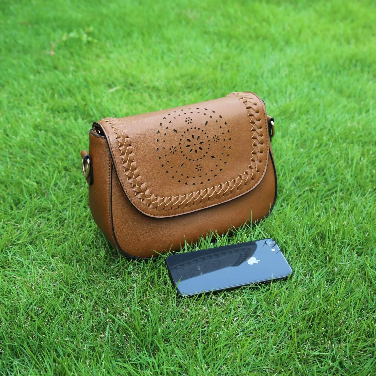 KKXIU Crossbody Bags for Women Hollow Purses with Adjustable Strap