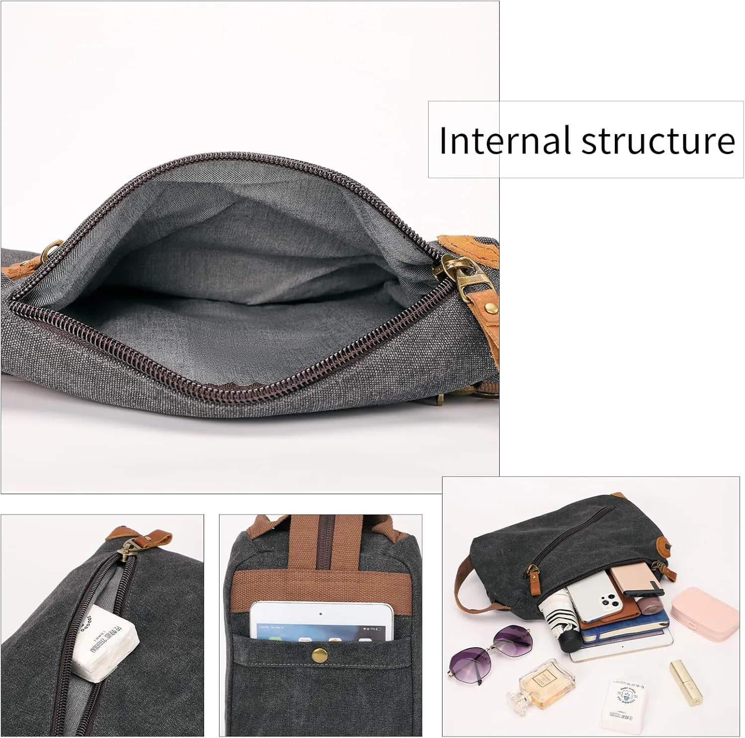 KL928 Canvas Sling Bag Crossbody Bags Small Backpack Pack Travel Purse Convertible Purses for Women Men