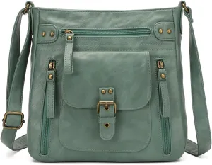 KL928 Crossbody Bags for Women, Multi Pocket Shoulder Bags, Medium PU Leather Cross Body Purses