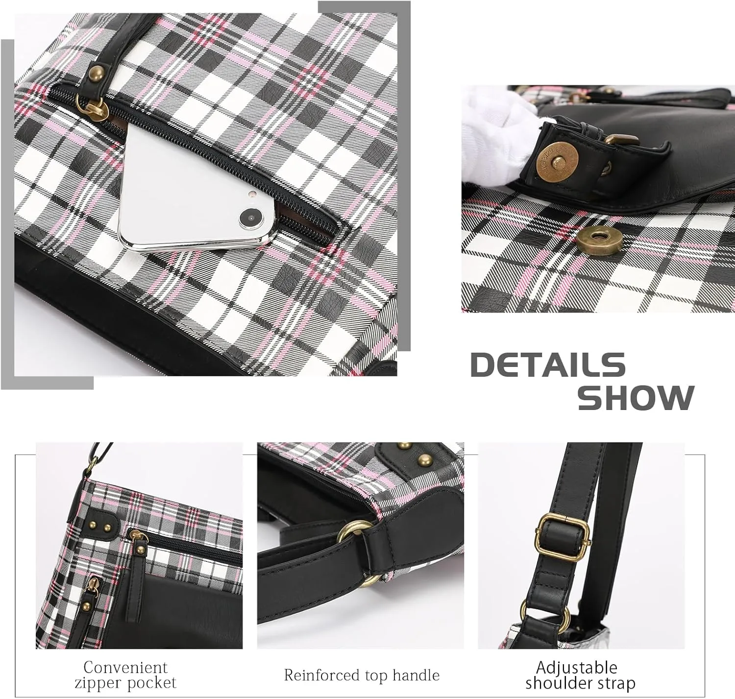 KL928 Crossbody Bags for Women, Multi Pocket Shoulder Bags, Medium PU Leather Cross Body Purses