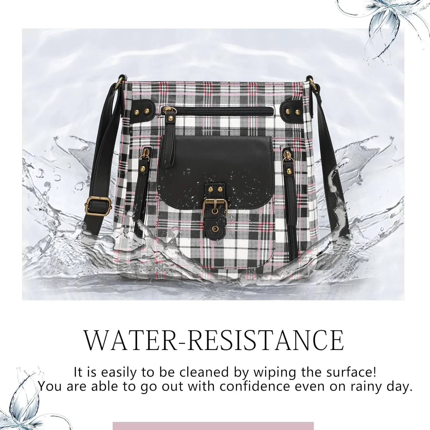 KL928 Crossbody Bags for Women, Multi Pocket Shoulder Bags, Medium PU Leather Cross Body Purses