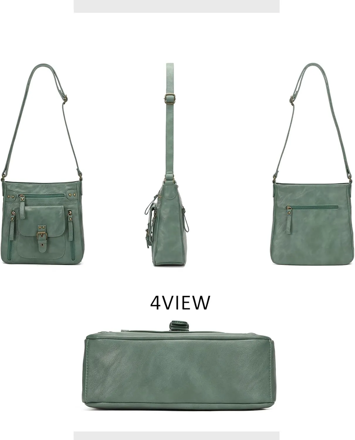 KL928 Crossbody Bags for Women, Multi Pocket Shoulder Bags, Medium PU Leather Cross Body Purses
