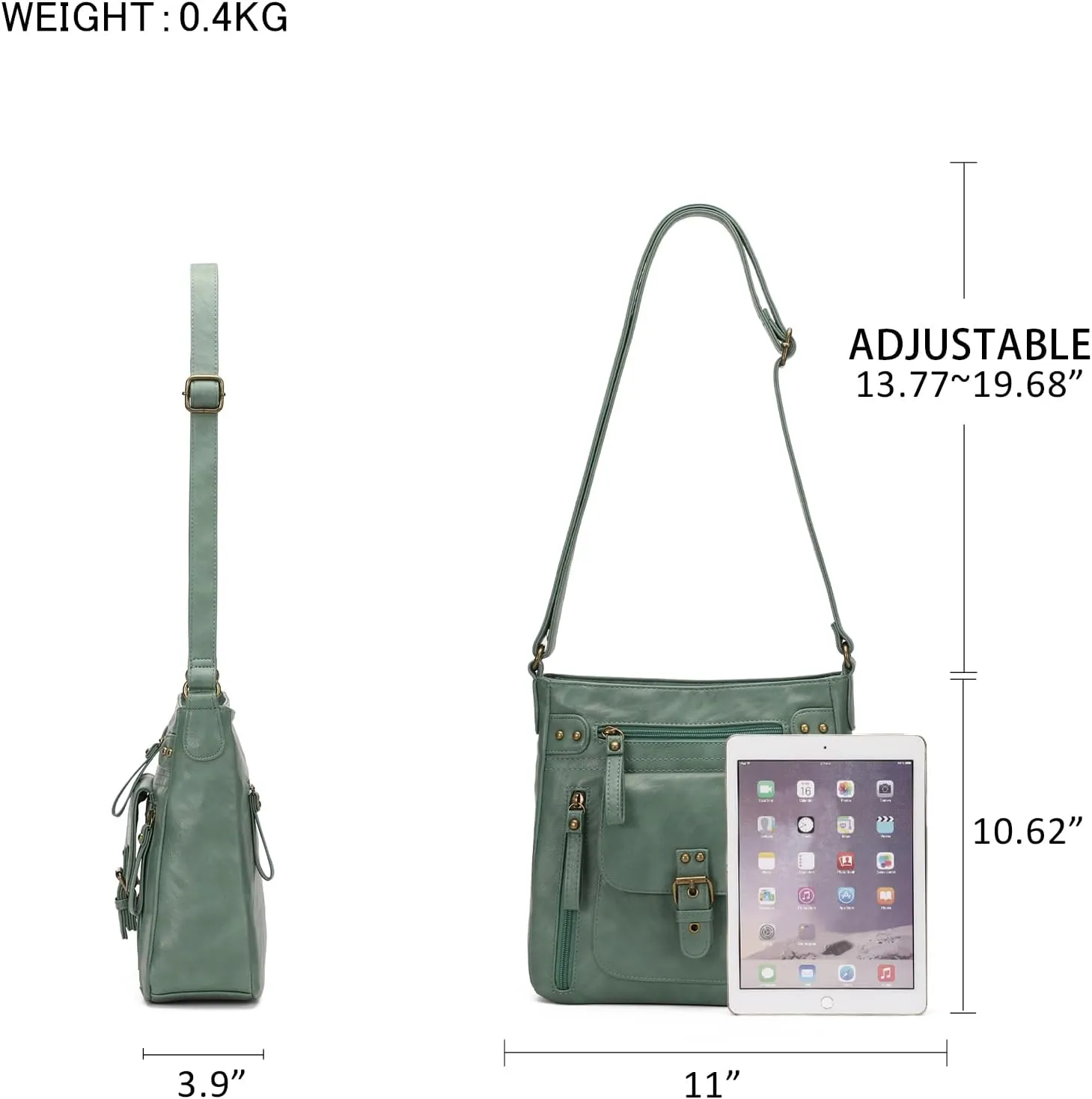 KL928 Crossbody Bags for Women, Multi Pocket Shoulder Bags, Medium PU Leather Cross Body Purses