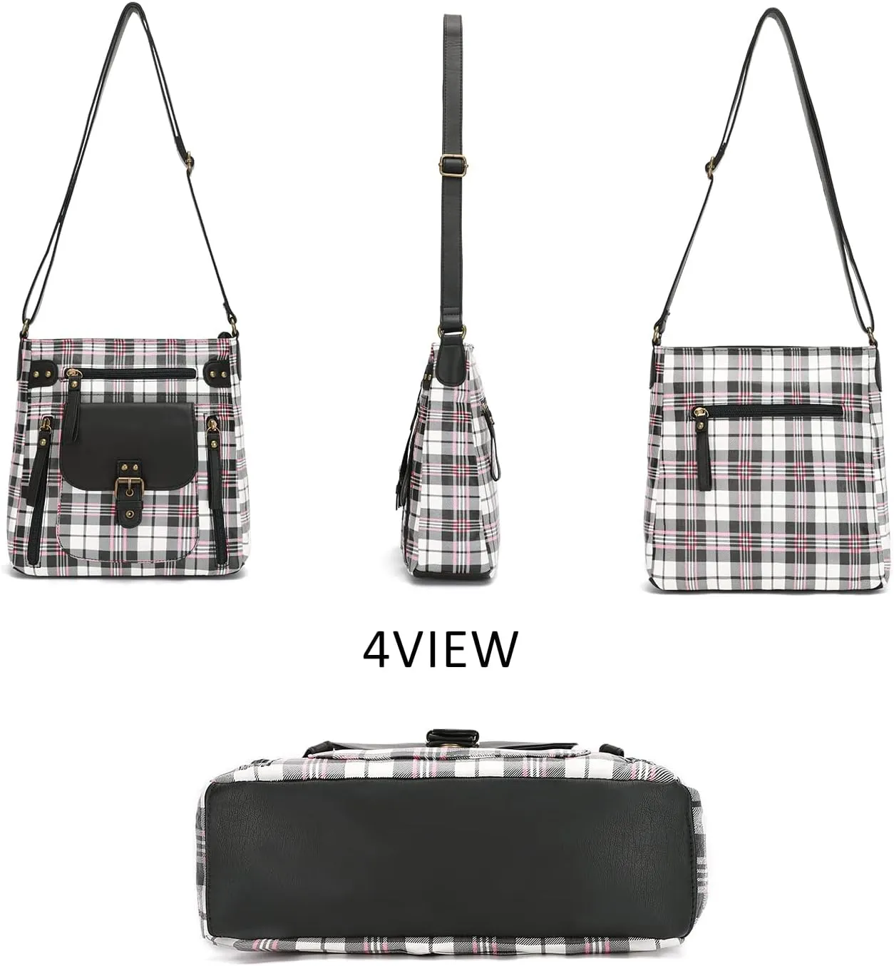KL928 Crossbody Bags for Women, Multi Pocket Shoulder Bags, Medium PU Leather Cross Body Purses