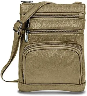 Krediz leather Crossbody Purses for Women, Multi Pocket Crossbody Purse with Adjustable Strap, Soft & Durable Leather Purse