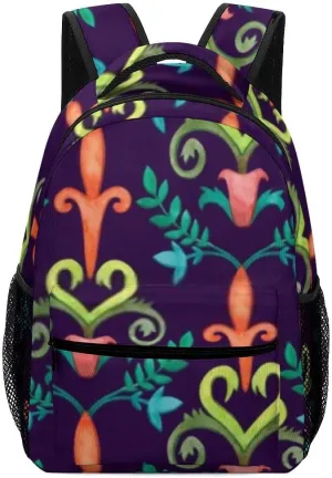 Kuizee Travel Laptop Backpack Business Daypack Work Bookbag Bright Abstract Flowers Vintage Style Durable iPad Tablet School College Book Bags Casual Bags for Men and Women