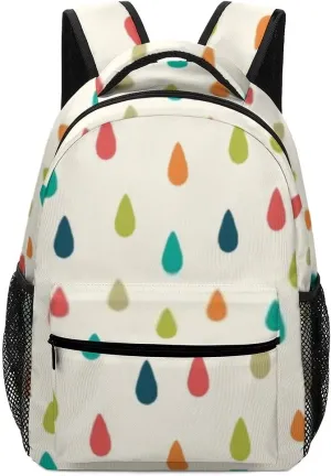 Kuizee Travel Laptop Backpack Business Daypack Work Bookbag Cute Raindrops Retro Colors Durable iPad Tablet School College Book Bags Casual Bags for Men and Women