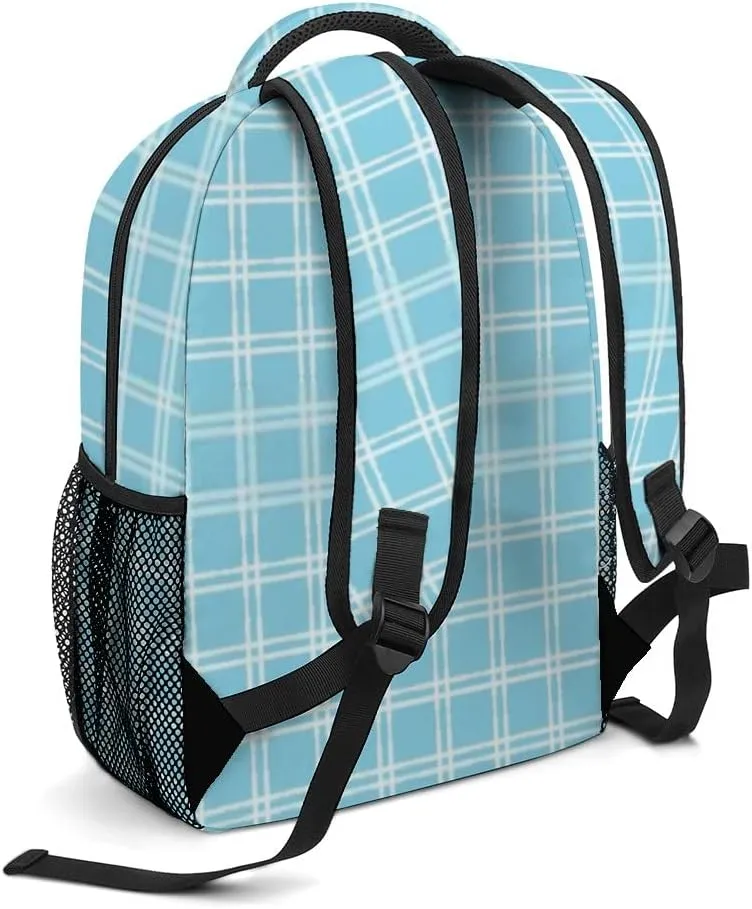 Kuizee Travel Laptop Backpack Business Daypack Work Bookbag Light Blue Raster Vogue Durable iPad Tablet School College Book Bags Casual Bags for Men and Women