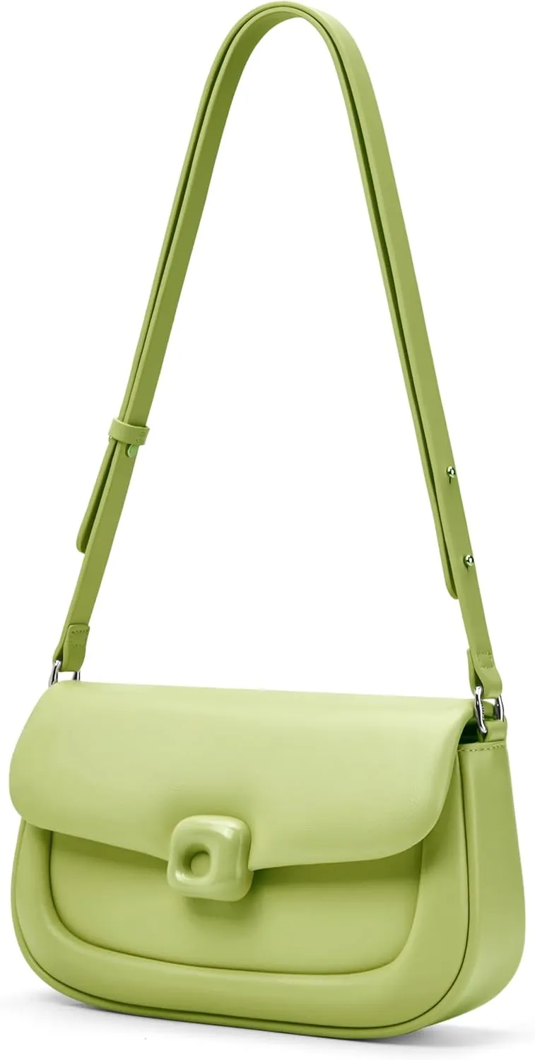 LA FESTIN Cowhide Leather Shoulder Bag for Women - Adjustable Strap Crossbody satchel bags for womenfor with Buckle Closure