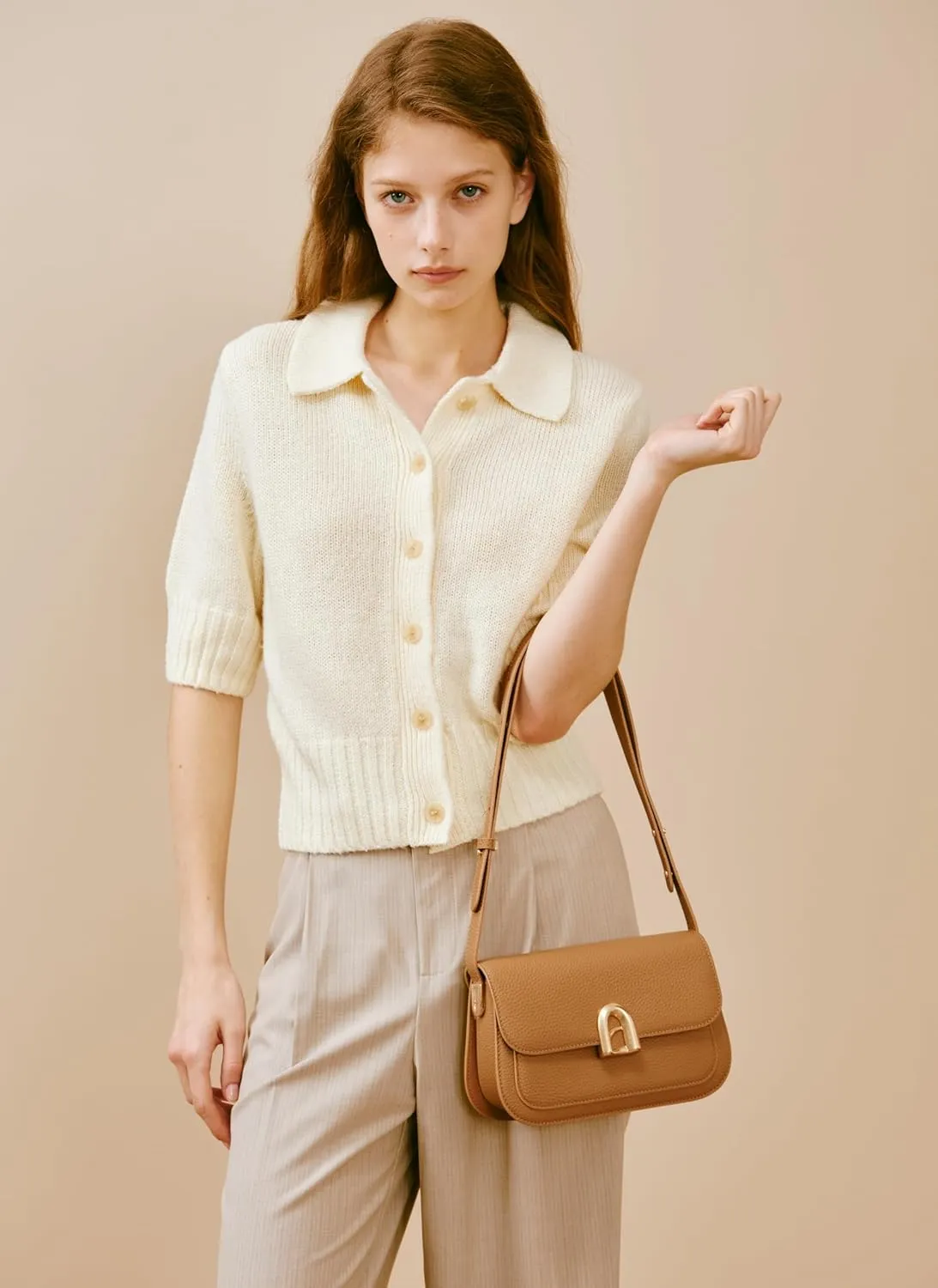 LAFESTIN Genuine Leather Shoulder Bag for Women with Adjustable Strap - Stylish Crossbody Purse Designer Handbags for Women