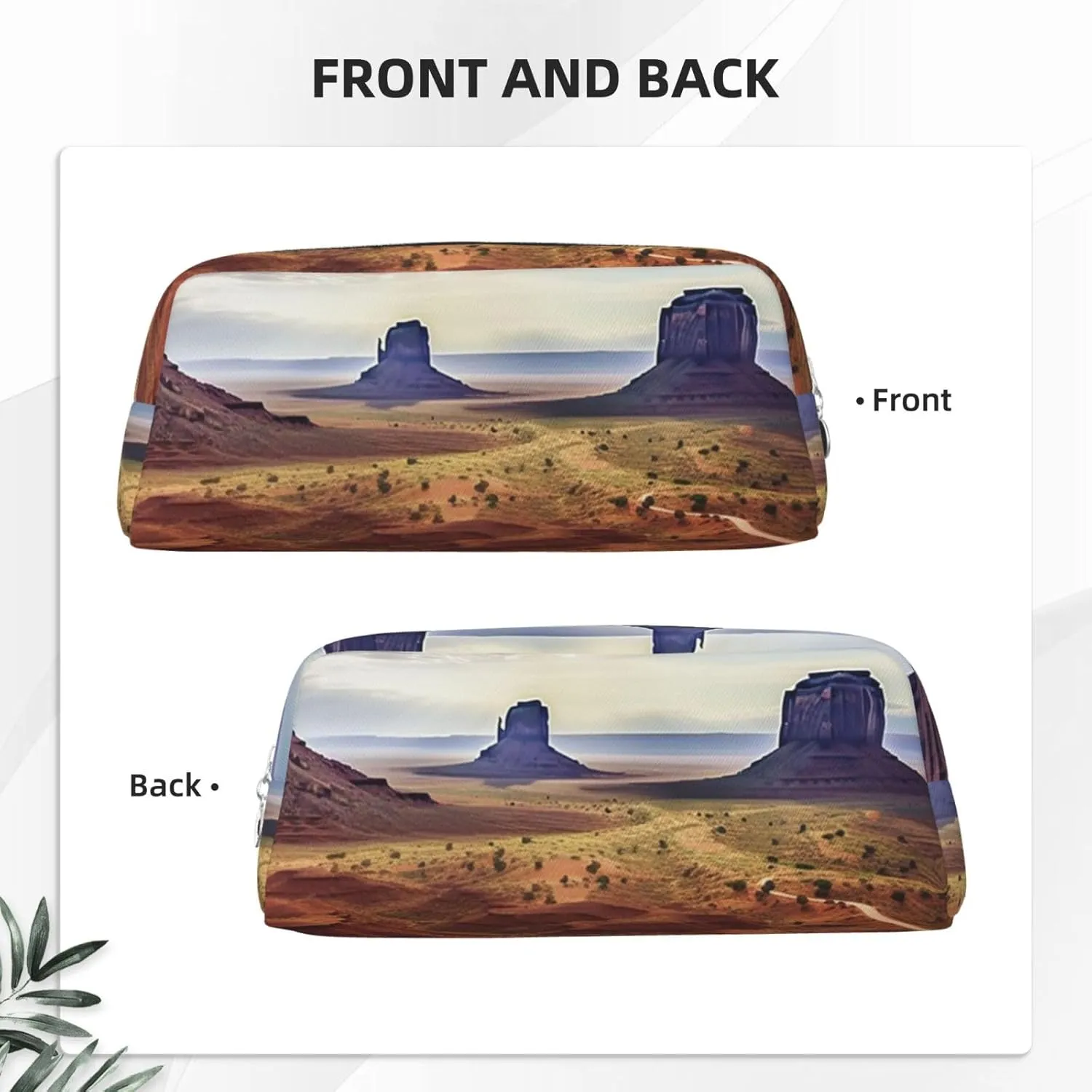 Landscape of Monument Valley Makeup Bag for Women Men Travel Toiletry Bag Aesthetic Purse Pouch Large Pencil Case