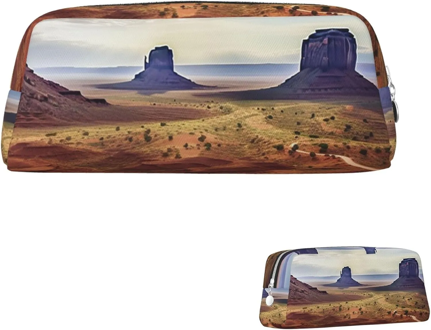 Landscape of Monument Valley Makeup Bag for Women Men Travel Toiletry Bag Aesthetic Purse Pouch Large Pencil Case