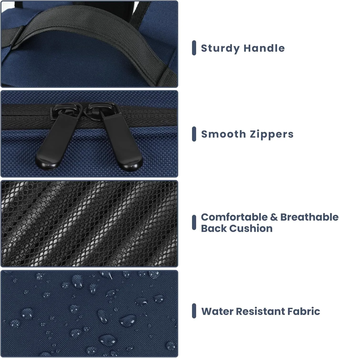 Laptop Backpack for Men, Mens Work Backpack, Bookbag for Men Women, Book Bag for School Teens, Travel Laptop Backpack Fits 15.6 Inch Notebook, Water Resistant Backpack with Luggage Strap (Navy)