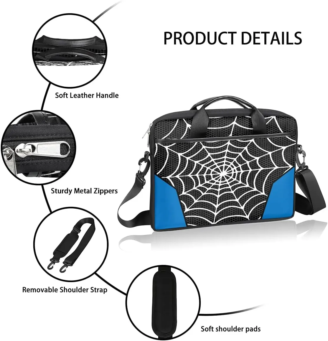 Laptop Bag for Women Men, 15.6 inch Messenger Shoulder Bags, Water Resistant Computer Bag Sleeve