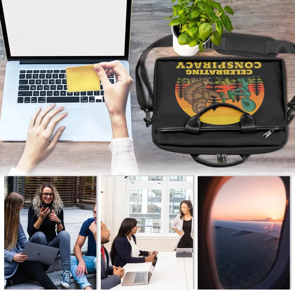 Laptop Bag for Women Men, 15.6 inch Messenger Shoulder Bags, Water Resistant Computer Bag Sleeve