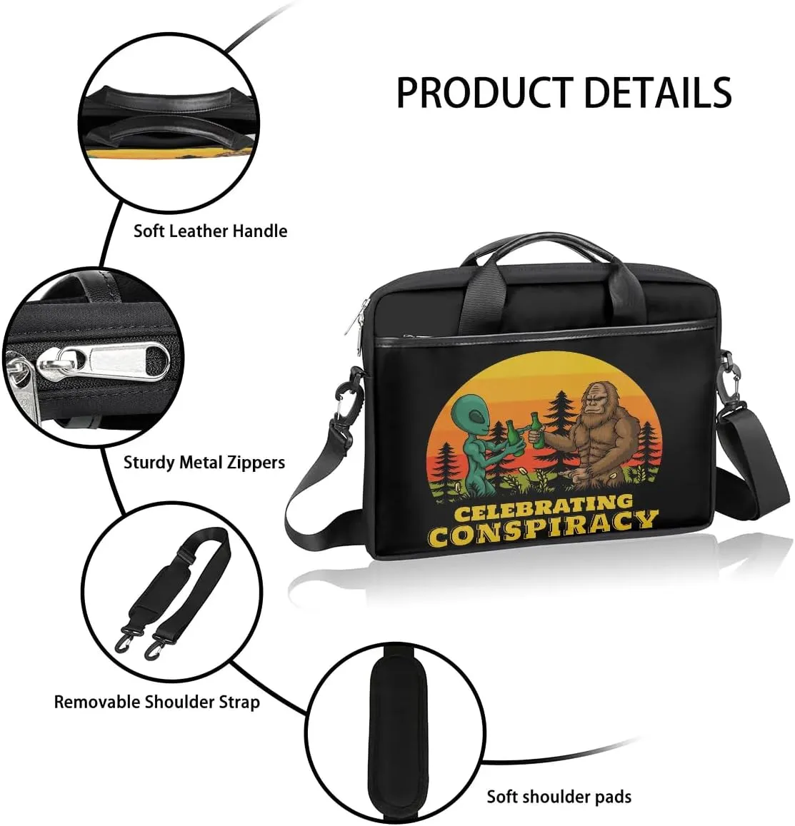Laptop Bag for Women Men, 15.6 inch Messenger Shoulder Bags, Water Resistant Computer Bag Sleeve